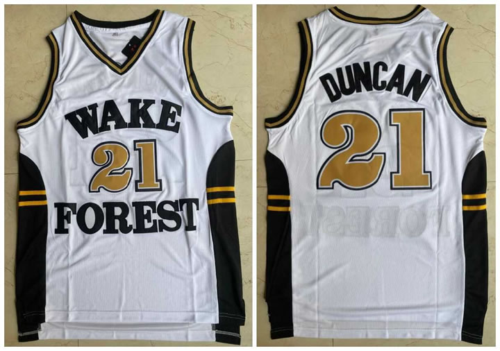 Wake Forest Demon Deacons 21 Tim Duncan White College Basketball Jersey,We sell and wholesale Wake Forest Demon Deacons 21 Tim Duncan White College Basketball Jersey on line form chian!